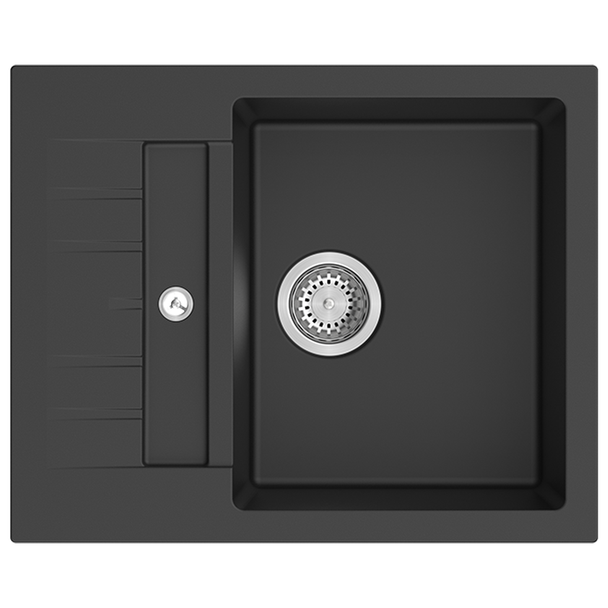 Carysil Granite Sink Insert Tip Toe  Black 615 X 500Mm (D 100 N) 1 Bowl With Drainer.
