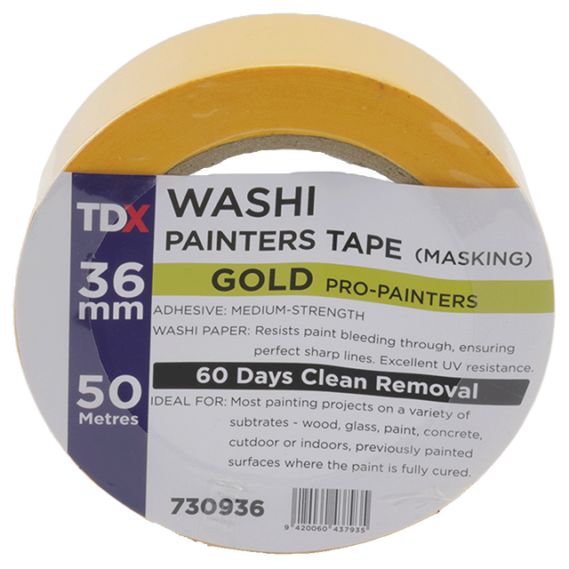 TDX Washi Painter Tape - Gold - 36mm