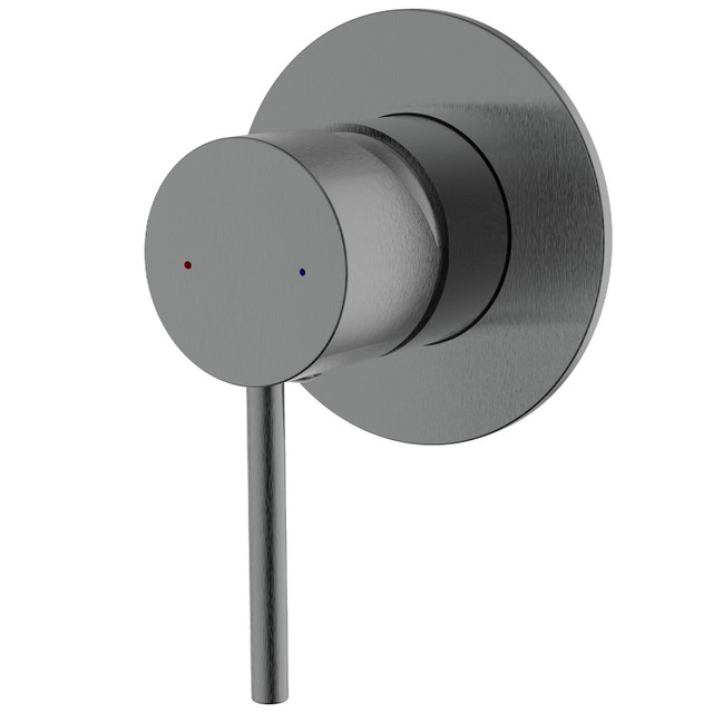 ETAL Orhan Matt Black 40mm Deck Mounted Dual Control Thermostatic Shower Mixer Tap - View #9