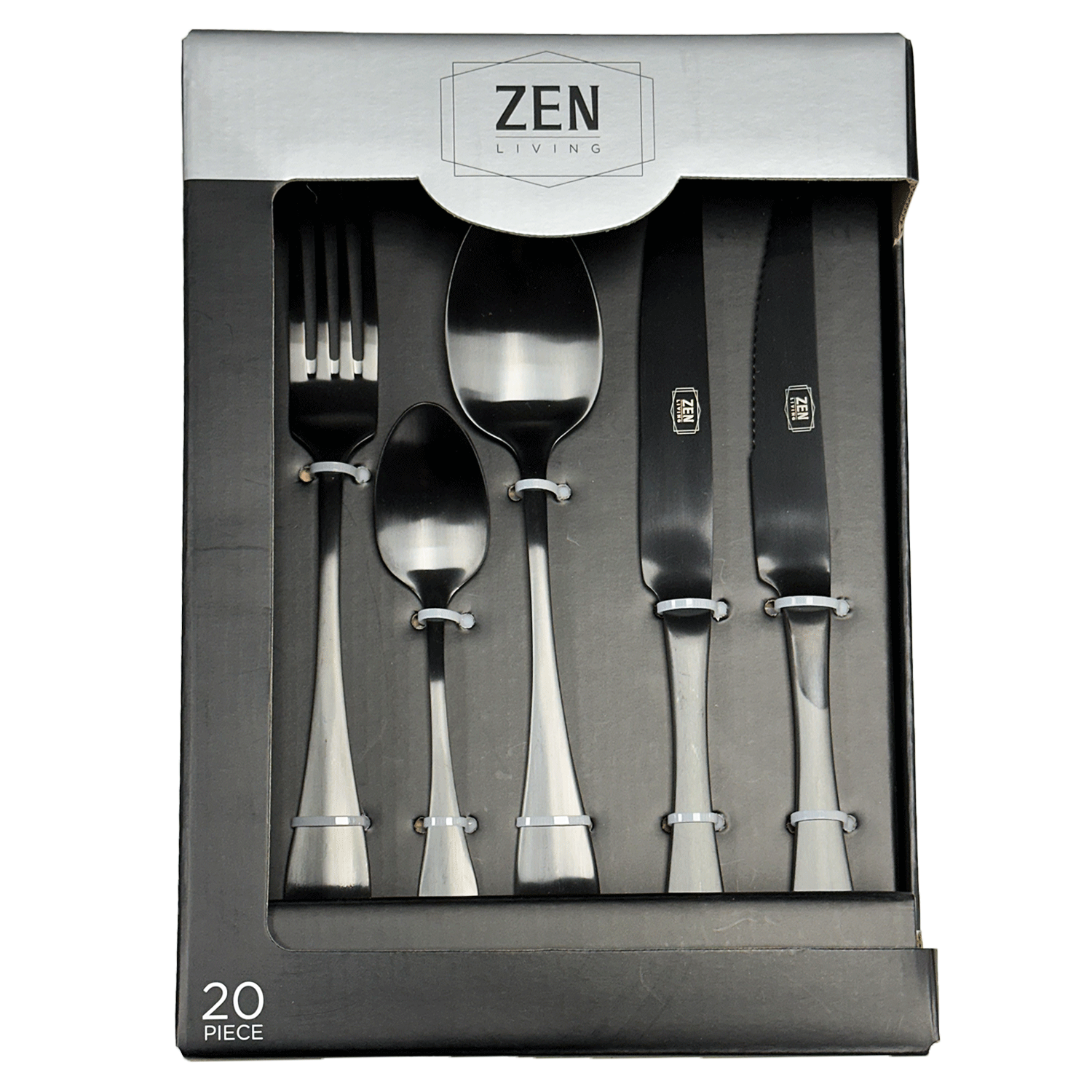 Zen Living - 20 Piece Hampton Cutlery Set Black Stainless Steel