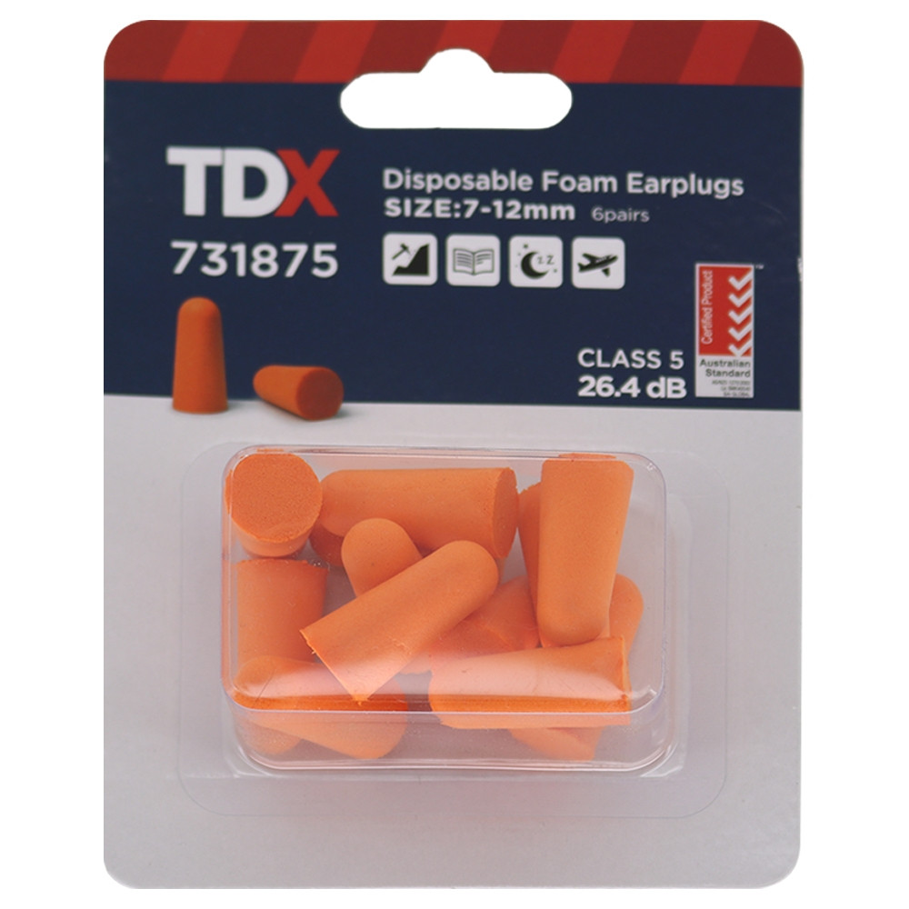 Image of TDX Disposable Foam Earplugs • 6 Pairs