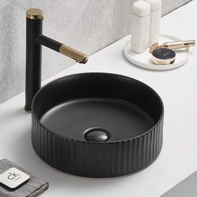 Vogue Round Vessel Basin Matte Black - 360mm - Trade Depot