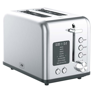 2-Slice Modern Toaster with LED Display - Stainless Steel - Trade Depot