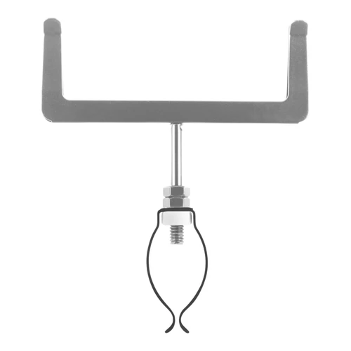 Chrome Clip-On Card Holder for Clothes Rails, close product view on a white background