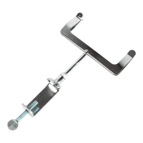 Chrome Clamp-On Card Holder for Clothes Rails, close product view on a white background