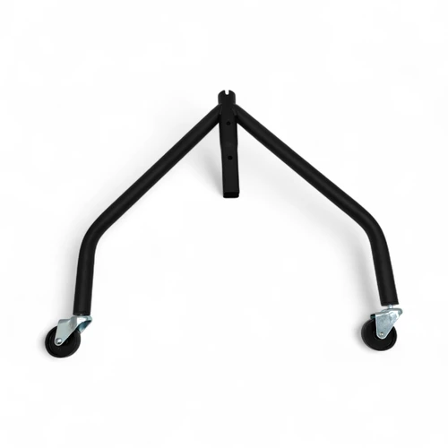 Black clothes-rail base fitted with two castors