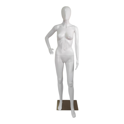 White Matt Female Faceless Display Egg Head Mannequin – Sleek Retail Showcase