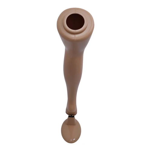 Female 73cm Light Skin Tone Plastic Leg Mannequin Legstock, full-height product view on a white background, brightly lit product image