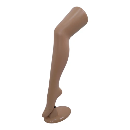 Female 73cm Light Skin Tone Plastic Leg Mannequin Legstock, full-height product view on a white background, balanced, centred square layout