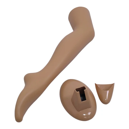 Female 73cm Light Skin Tone Plastic Leg Mannequin Legstock, close product view on a white background, balanced, centred square layout