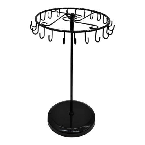 Rotating Jewellery Holder Stand (23 Hooks) | 34.8x20.5cm Metal Spinning Rack
