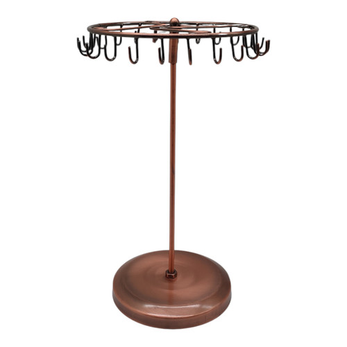 Rotating Jewellery Holder Stand (23 Hooks) | 34.8x20.5cm Metal Spinning Rack