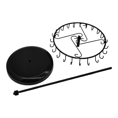Rotating Jewellery Holder Stand (23 Hooks) | 34.8x20.5cm Metal Spinning Rack, product shown on a white background
