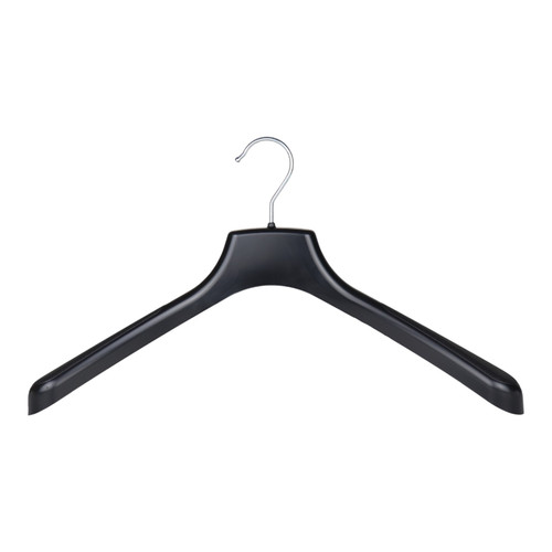 Black Plastic Jacket Hanger 44cm Wide Shoulder –Heavy-Duty Coat Clothes Hanger