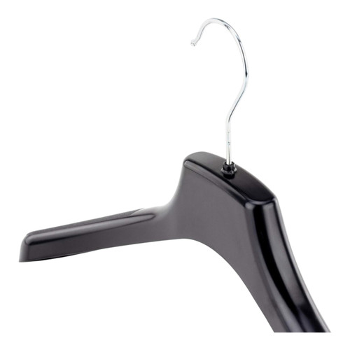 Black Plastic Jacket Hanger 44cm Wide Shoulder –Heavy-Duty Coat Clothes Hanger