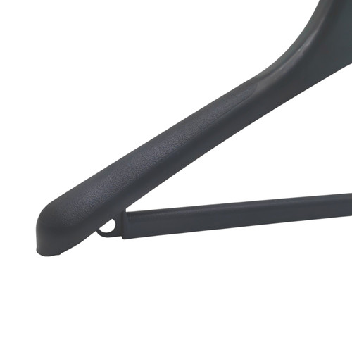 Large Plastic Suit Hanger 44cm Black, product shown against a coloured background, balanced, centred square layout