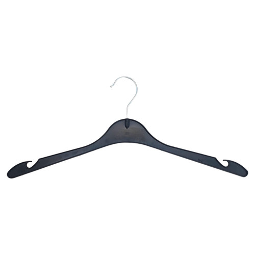 Plastic Coat Hanger 41cm Black, product shown on a white background, standard product photograph