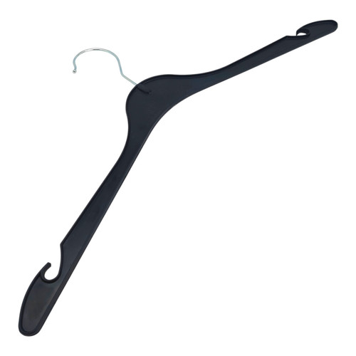 Plastic Coat Hanger 41cm Black, product shown against a coloured background, standard product photograph