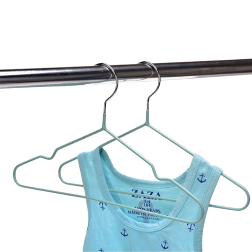 Non-Slip Metal Clothes Hanger 40cm with Rubber Coating, close product view on a white background, tight, centred square layout