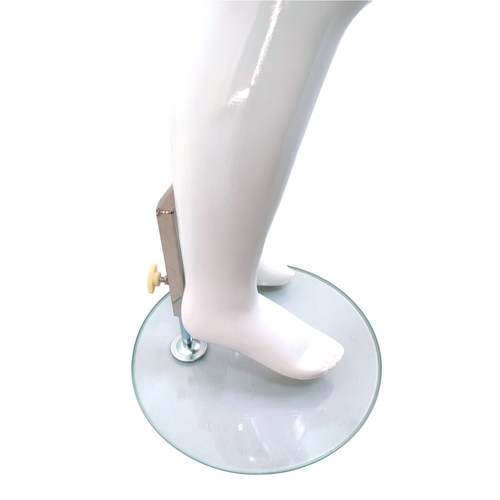 White Child’s Fiberglass Egg Head Display Mannequin 116cm Gloss with Glass Stand