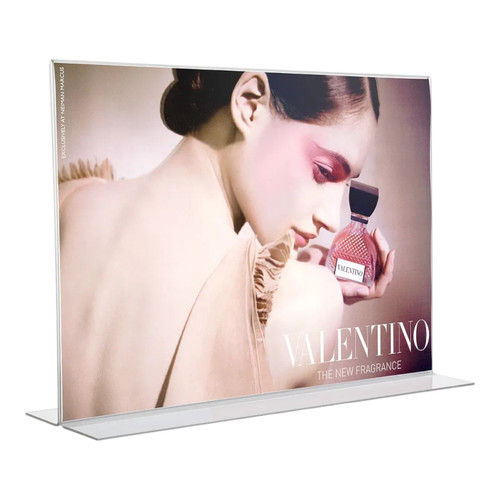 Acrylic Double-Sided Sign Holder Portrait & Landscape, close product view on a white background, close product photograph