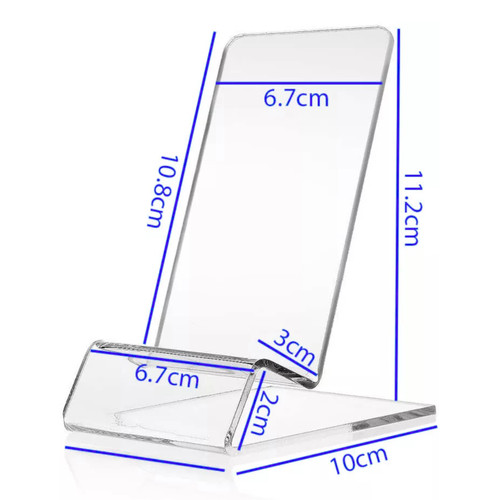 Heavy Duty Acrylic Phone & Tablet Display Stand, close product view on a white background, gallery image 5 of 6
