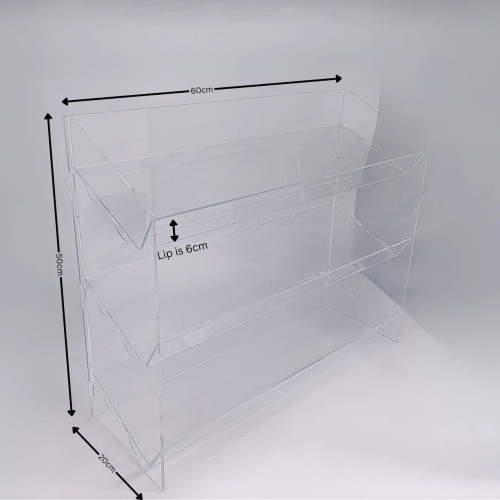 Clear Acrylic 3 Tier Confectionery Display Stand for Candy, Sweets & Chocolate Bars