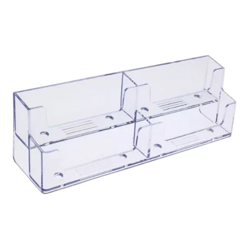 Clear Acrylic 2-Tier 4 Pocket Business Card Holder, product shown on a white background, standard product photograph