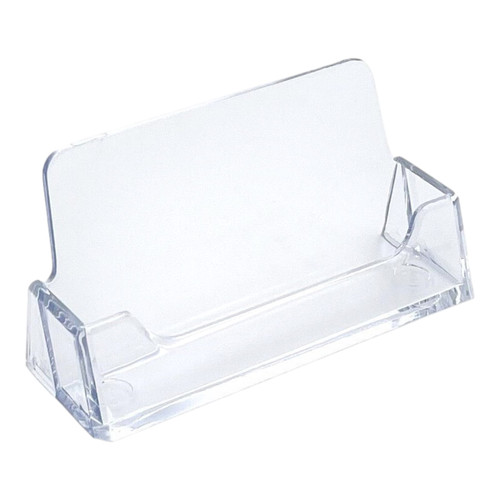 Clear Acrylic Business Card Holder, close product view on a white background, gallery image 5 of 5