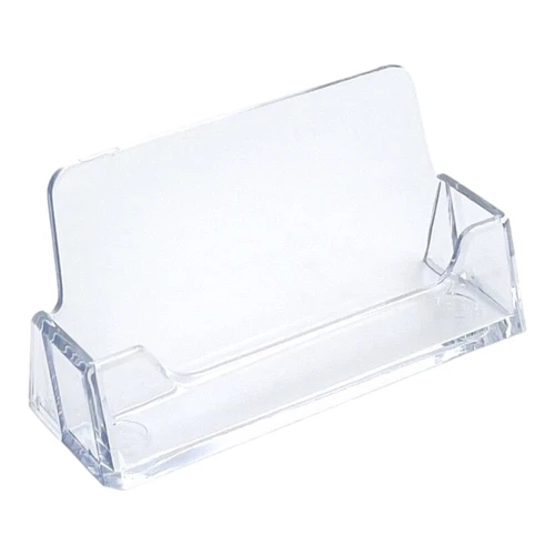 Clear Acrylic Business Card Holder, close product view on a white background, close product photograph
