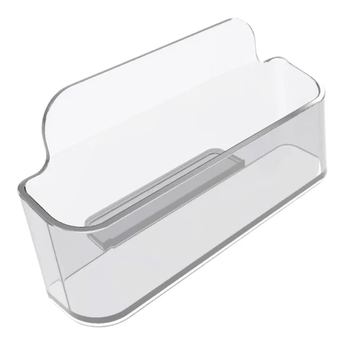 Clear Acrylic Business Card Holder, close product view on a white background