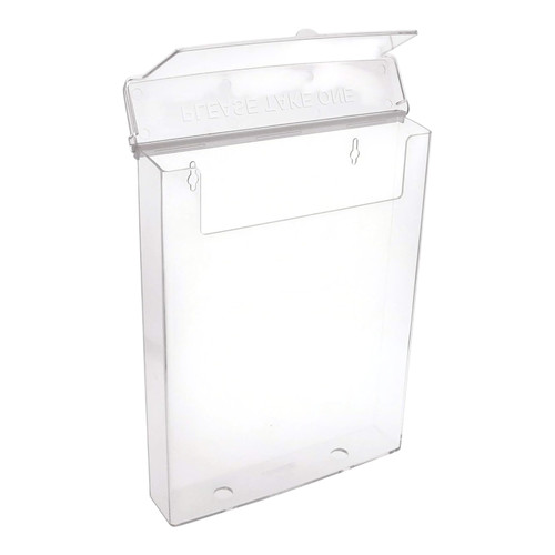 Taymar Clear Outdoor Brochure Holders with Lid, product shown on a white background, balanced, centred square layout