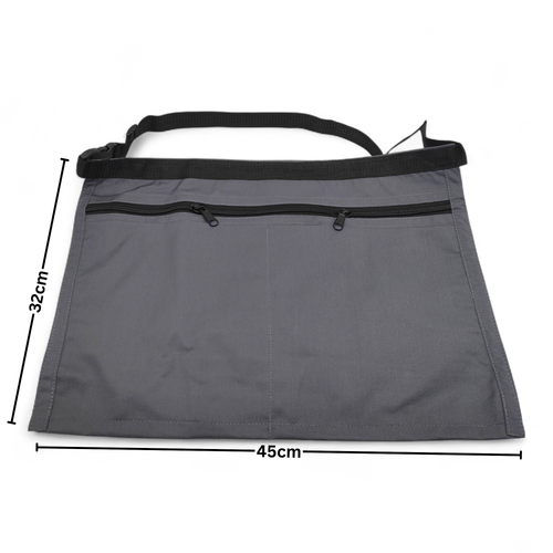 Market Stall Money Belt Waist Pouch – 4 Pockets, Adjustable Strap,Grey