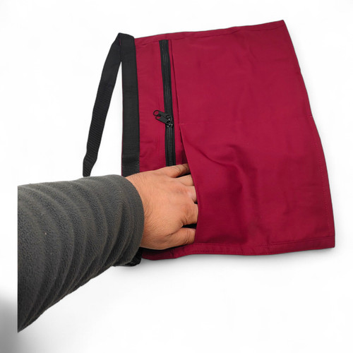 Market Stall Money Belt Waist Pouch – 4 Pockets, Adjustable Strap,Burgundy