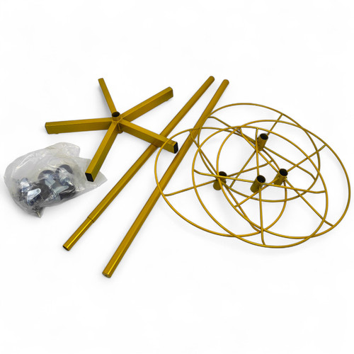 4 Tier Rotating Golden Metal Display Rack for Jewelry, Socks & Lingerie, product shown on a white background