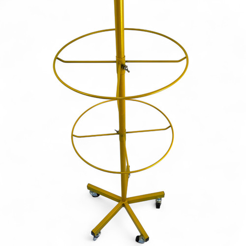 4 Tier Rotating Golden Metal Display Rack for Jewelry, Socks & Lingerie, full-height product view on a white background, gallery image 9 of 11