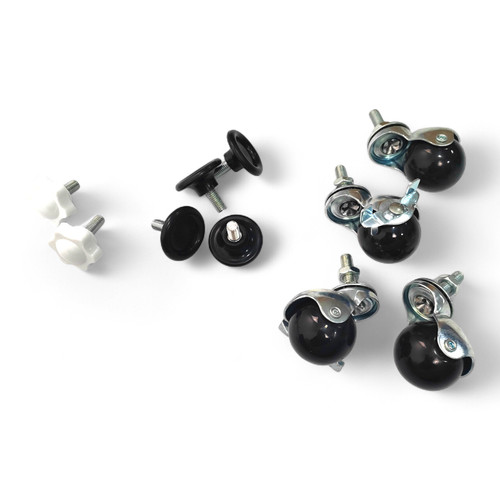 White Circular Clothes Rail Stand 360° Adjustable Height Retail Display Rack