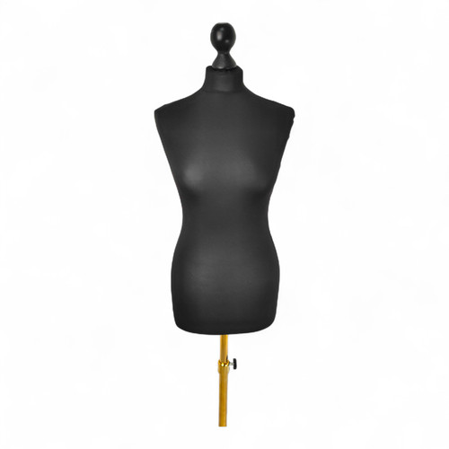 Female Display Bust Tailors Dummy, base detail on a white background, balanced, centred square layout