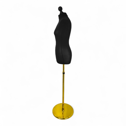 Female Display Bust Tailors Dummy, base detail on a white background, open, centred square layout