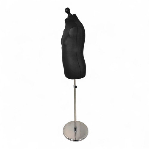 Male Display Bust Tailors Dummy –Adjustable Height, Cream Torso with Chrome Base, gallery image 9 of 10
