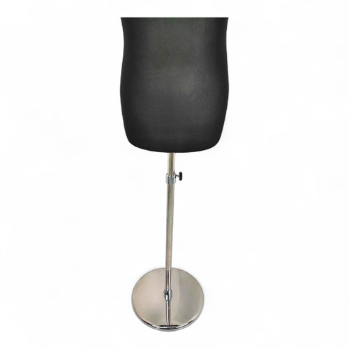 Male Display Bust Tailors Dummy –Adjustable Height, Cream Torso with Chrome Base