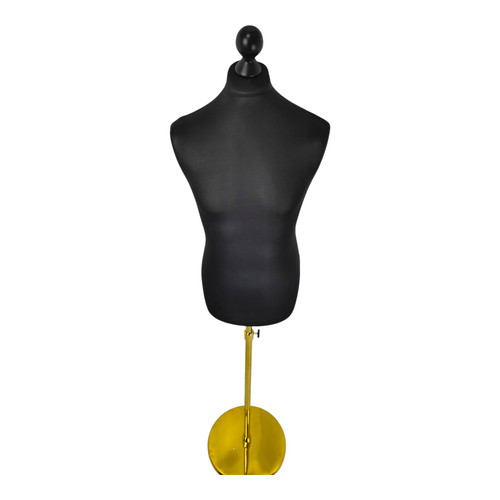 Male Display Bust Tailors Dummy, base detail on a white background, brightly lit product image