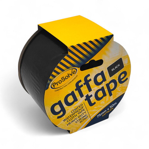 75mm x 50m Gaffer Cloth Waterproof Tape, close product view on a white background, balanced, centred square layout