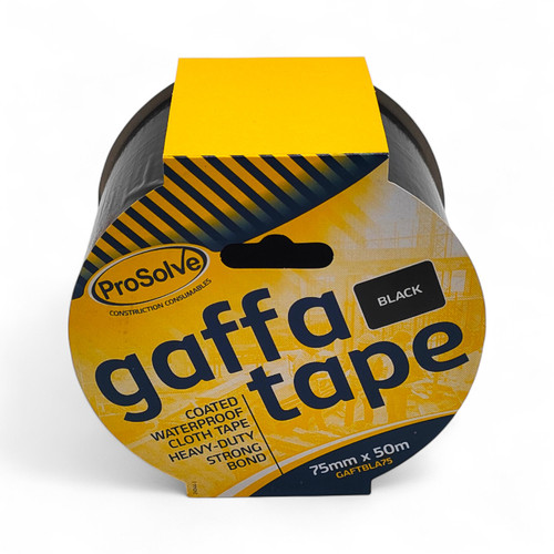 75mm x 50m Gaffer Cloth Waterproof Tape, close product view on a white background, gallery image 12 of 16