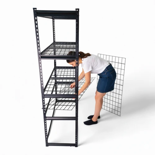 Heavy-Duty Wire Metal Shelving Unit, Adjustable 5-Tier Storage Rack, close product view on a white background, balanced, centred square layout
