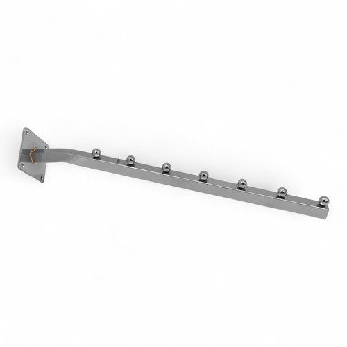 7 Ball Sloping Wall-Fix Display Arm Chrome Steel Space-Saving Rail, product shown on a white background, standard product photograph