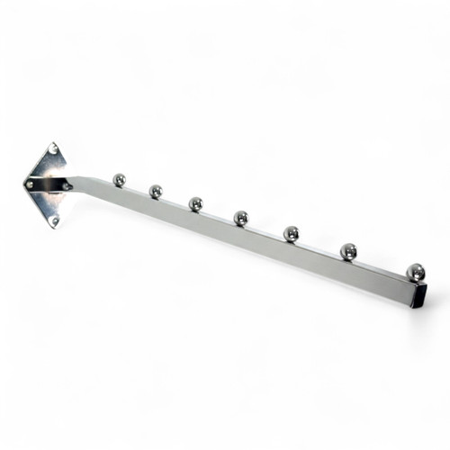 7 Ball Sloping Wall-Fix Display Arm Chrome Steel Space-Saving Rail