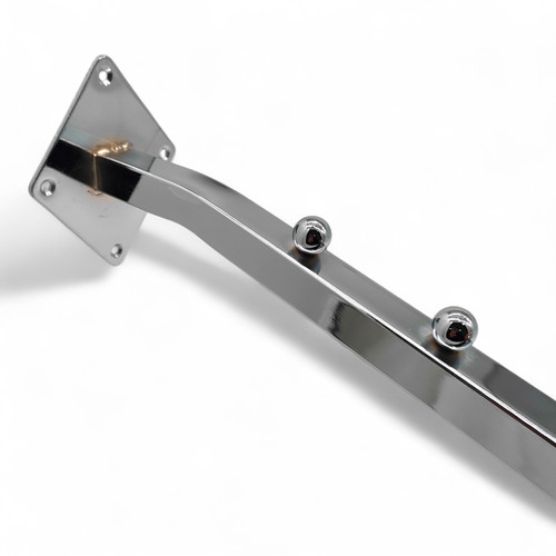 7 Ball Sloping Wall-Fix Display Arm Chrome Steel Space-Saving Rail
