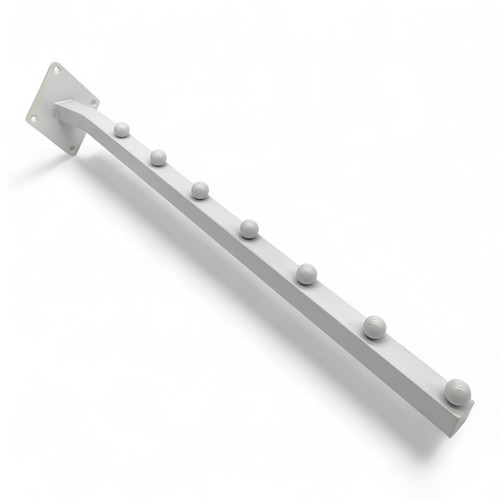7 Ball Sloping Wall-Fix Display Arm White Steel Space-Saving Rail
