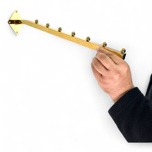 7 Ball Sloping Wall-Fix Display Arm Golden Steel Space-Saving Rail